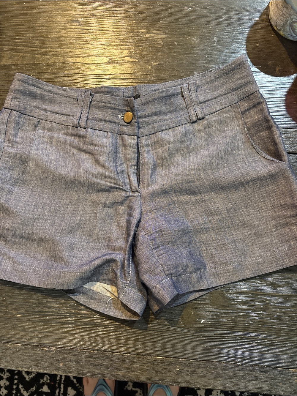 Liquid Gray Casual Jean-Style Shorts